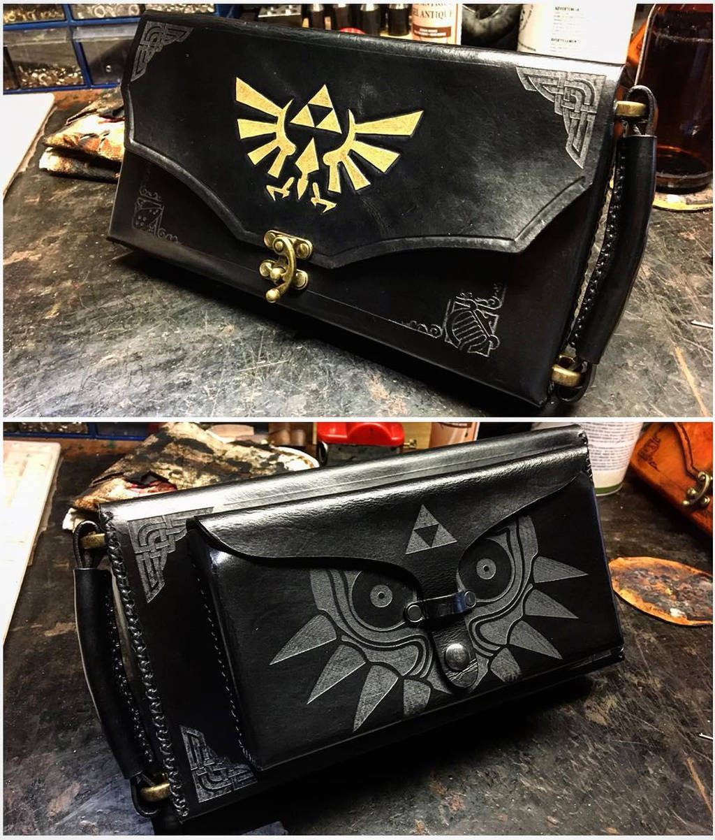 Black Leather Zelda Nintendo Switch Case by Skinz-N-Hydez