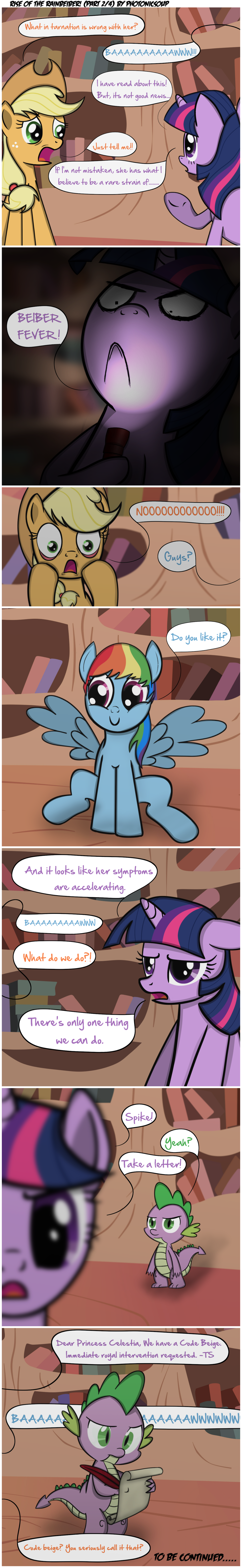 Comic: Rise of the Rainbeiber! (Part 2/4) by Photonicsoup