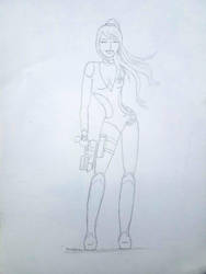 Samus (sketch) by MrFlameboy15