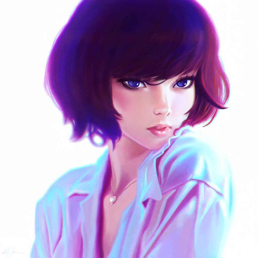 Neon Lights - Ilya Kuvshinov's tutorial by lilyrjensen