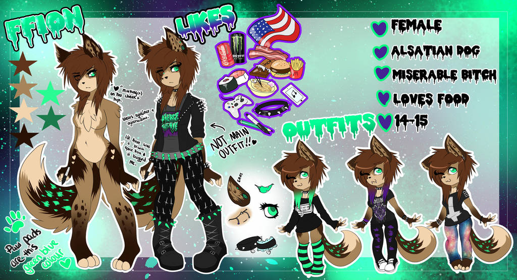 Fursona Ref. Sheet 2014 by PeachiePaws on DeviantArt