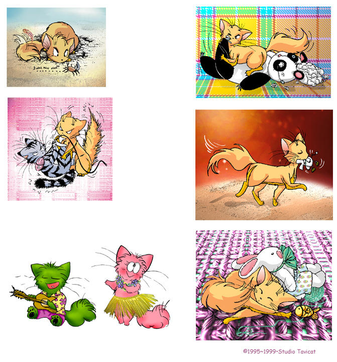 Kitty Catreece and Puffy Cats by Tavicat