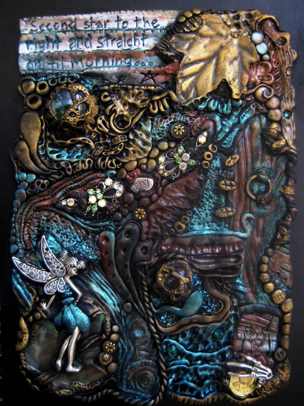 Neverland Inspired Polymer Clay Journal Cover by RoyalKitness