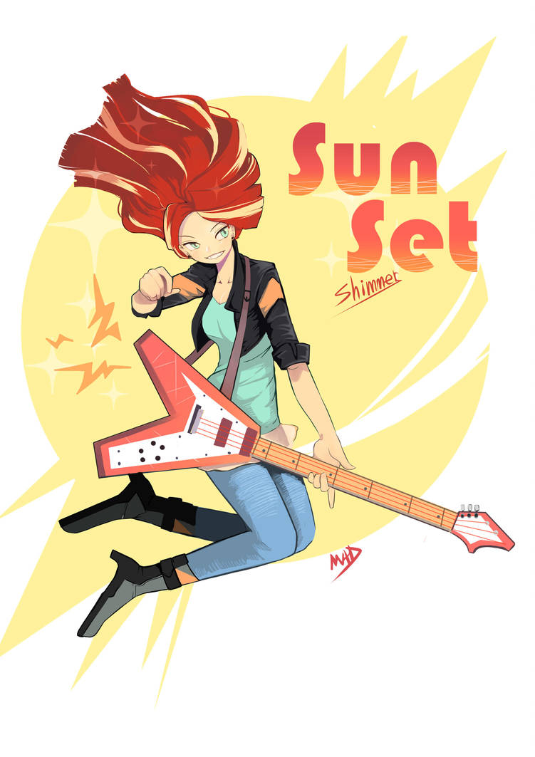 sunset shimmer guitarist by PK4G