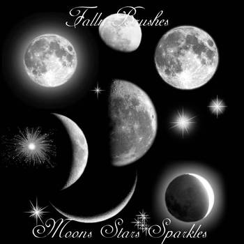 Moons Stars Sparkles Brushes by Falln-Brushes