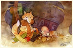 The fox sells scarfs by gailit