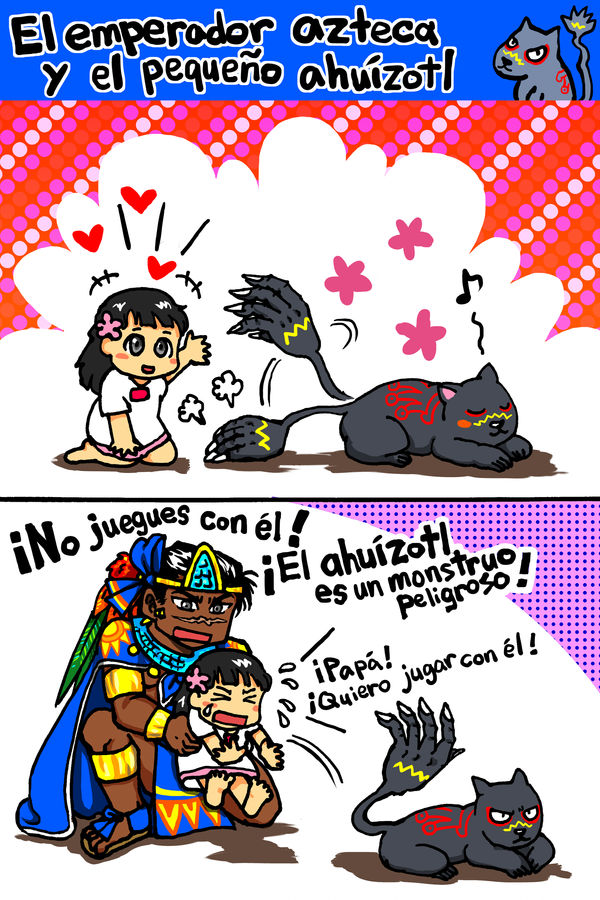 El emperador azteca y el pequeno ahuizotl by nosuku-k