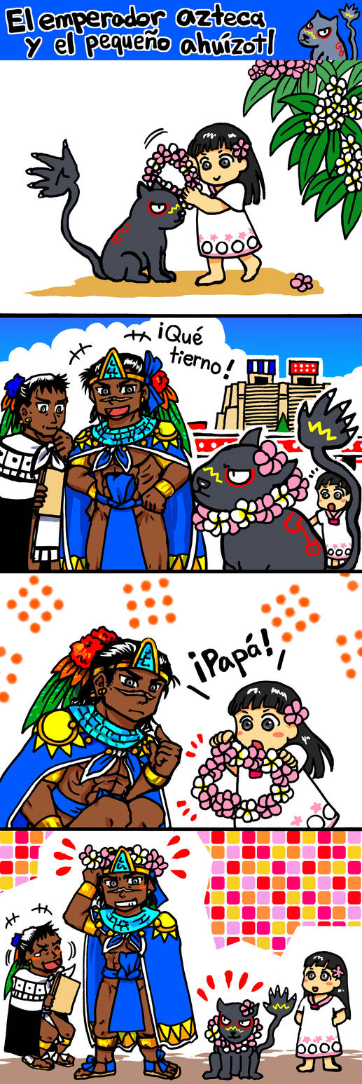 El emperador azteca y el pequeno ahuizotl by nosuku-k