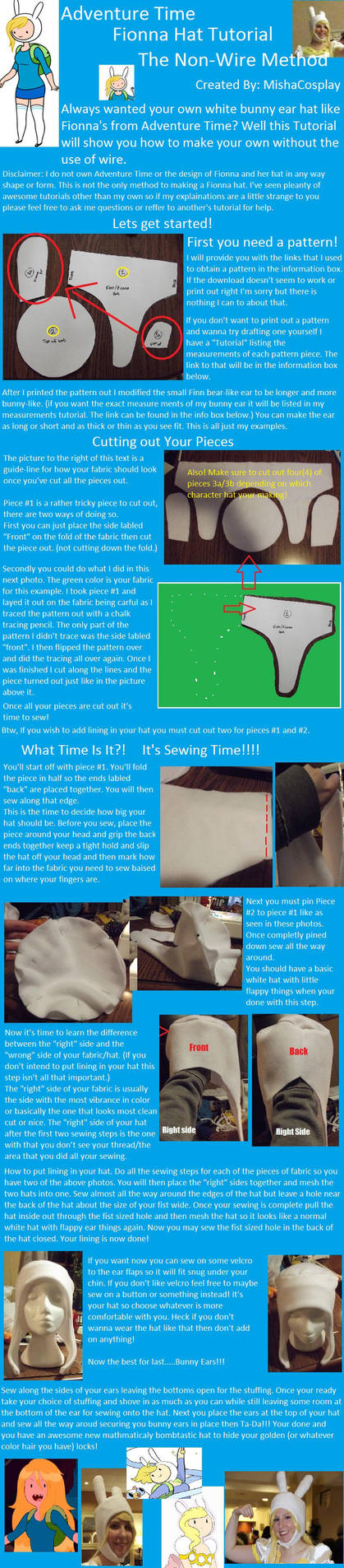 Fionna Hat Tutorial Non-Wire Method by MishaCosplay
