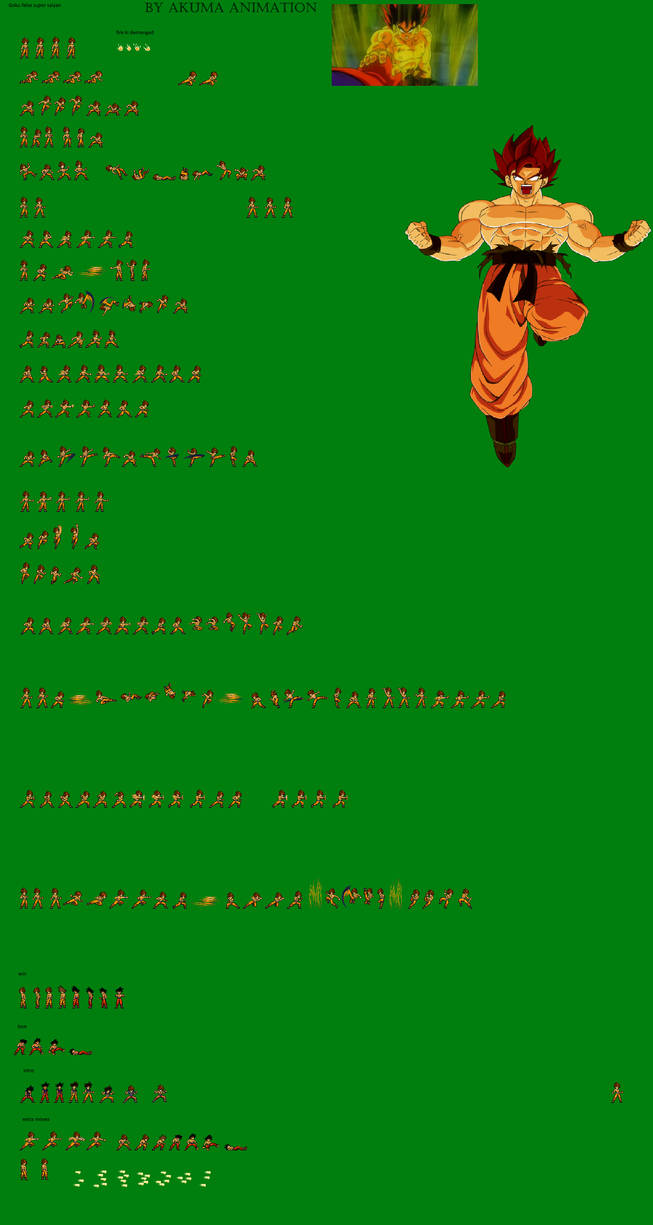 Evil Goku Evil Ssj Sprite Sheet Jus By Akumaanimation098