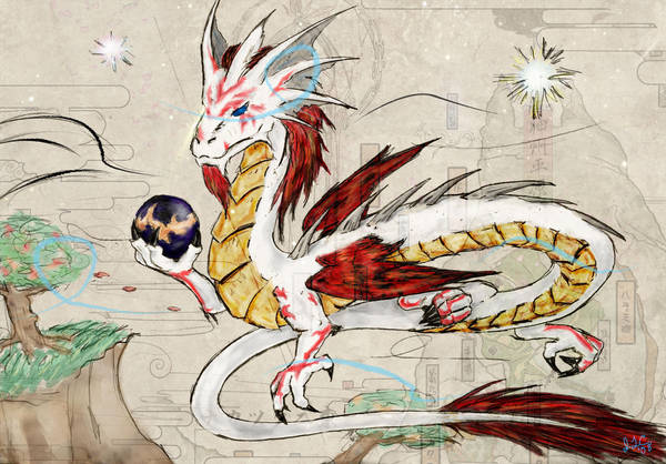 Okami-inspired Asian Dragon by Seferia