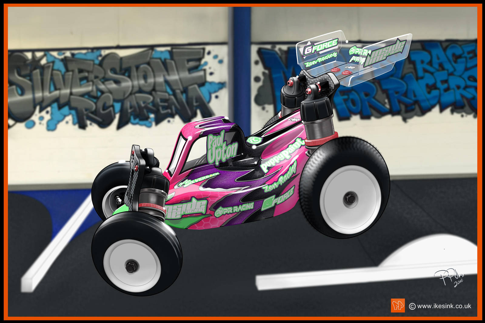 RC Cartoon of PR Racing buggy by PIKEO