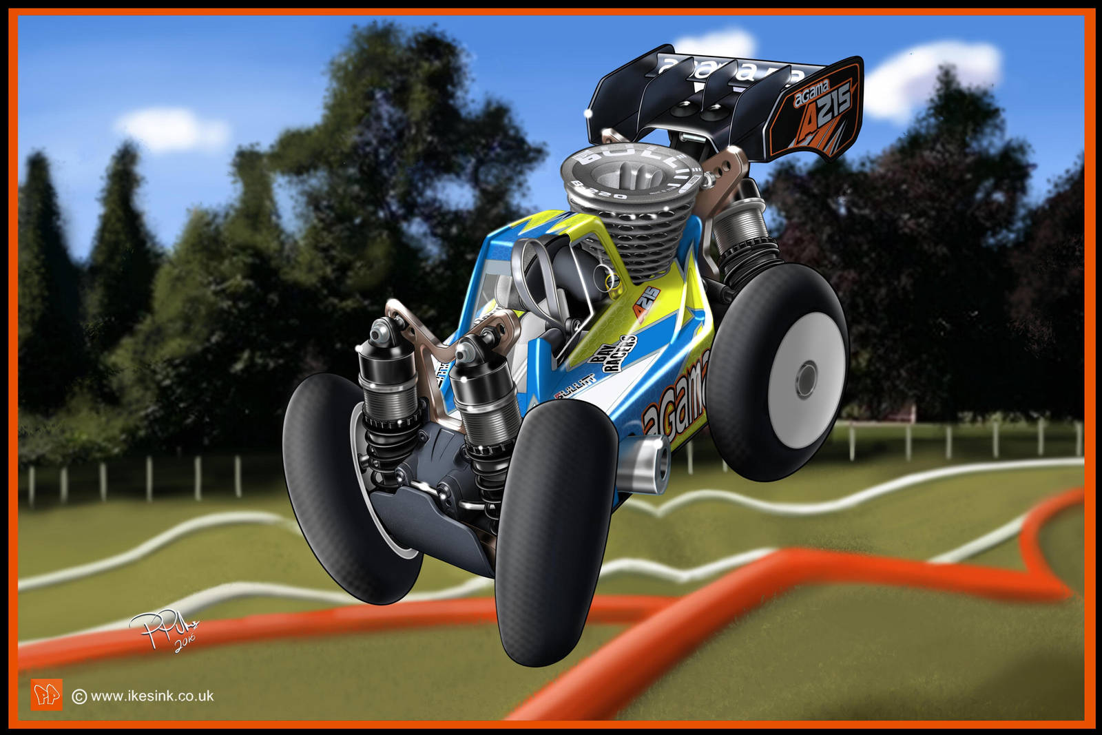 RC Cartoon of Agama A215 Nitro buggy by PIKEO