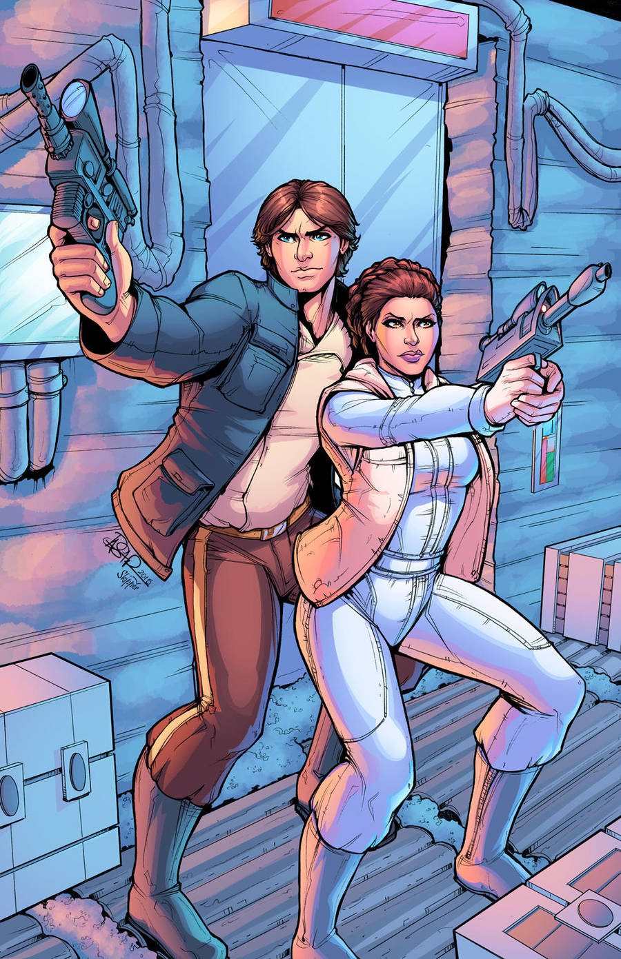 Han And Leia Colored By J Skipper by DStPierre