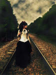 Lady in a railway by hellra