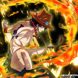 One Piece 912 Portgas Gol D Ace Flash back Anime by Amanomoon
