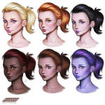 Skin tones variations study (from BW) by AyyaSAP