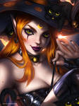 Witch and kittens by AyyaSAP