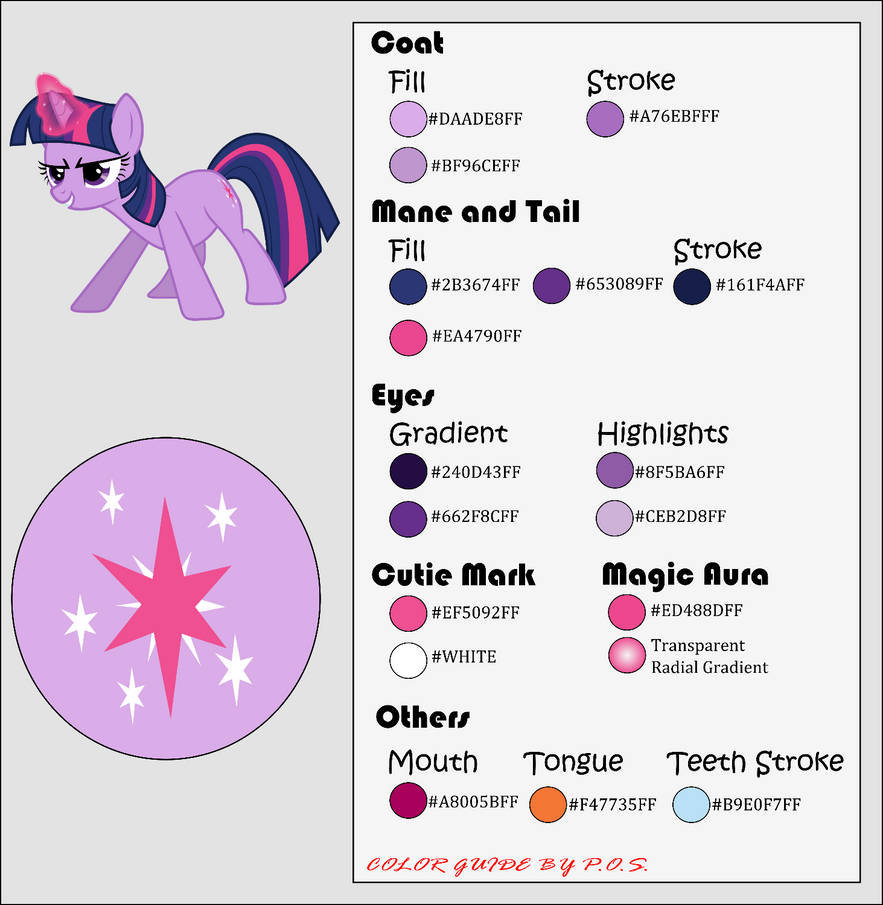  Color  Guide  Twilight  Sparkle  by MidnightBlitzz on DeviantArt