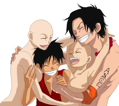 Ace And Luffy Couple Base by RainDrops212