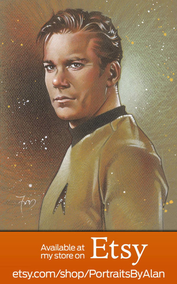 Captain Kirk William Shatner Star Trek Portrait by