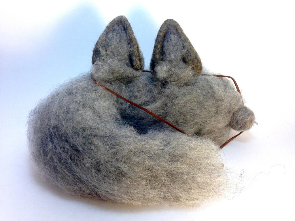 Needle Felt Gray Wolf Ears and Cat Tail by RRedolfi