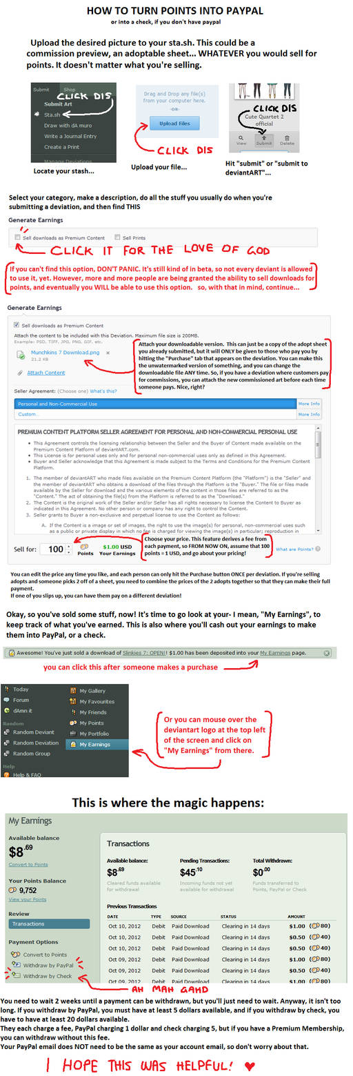 Points To PayPal (or check) TUTORIAL by Sergle