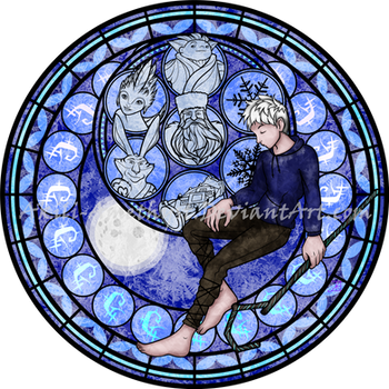Stained Glass: Jack Frost -Vector- by Akili-Amethyst