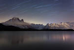 Star Trails above Mont Blanc by RobertoBertero