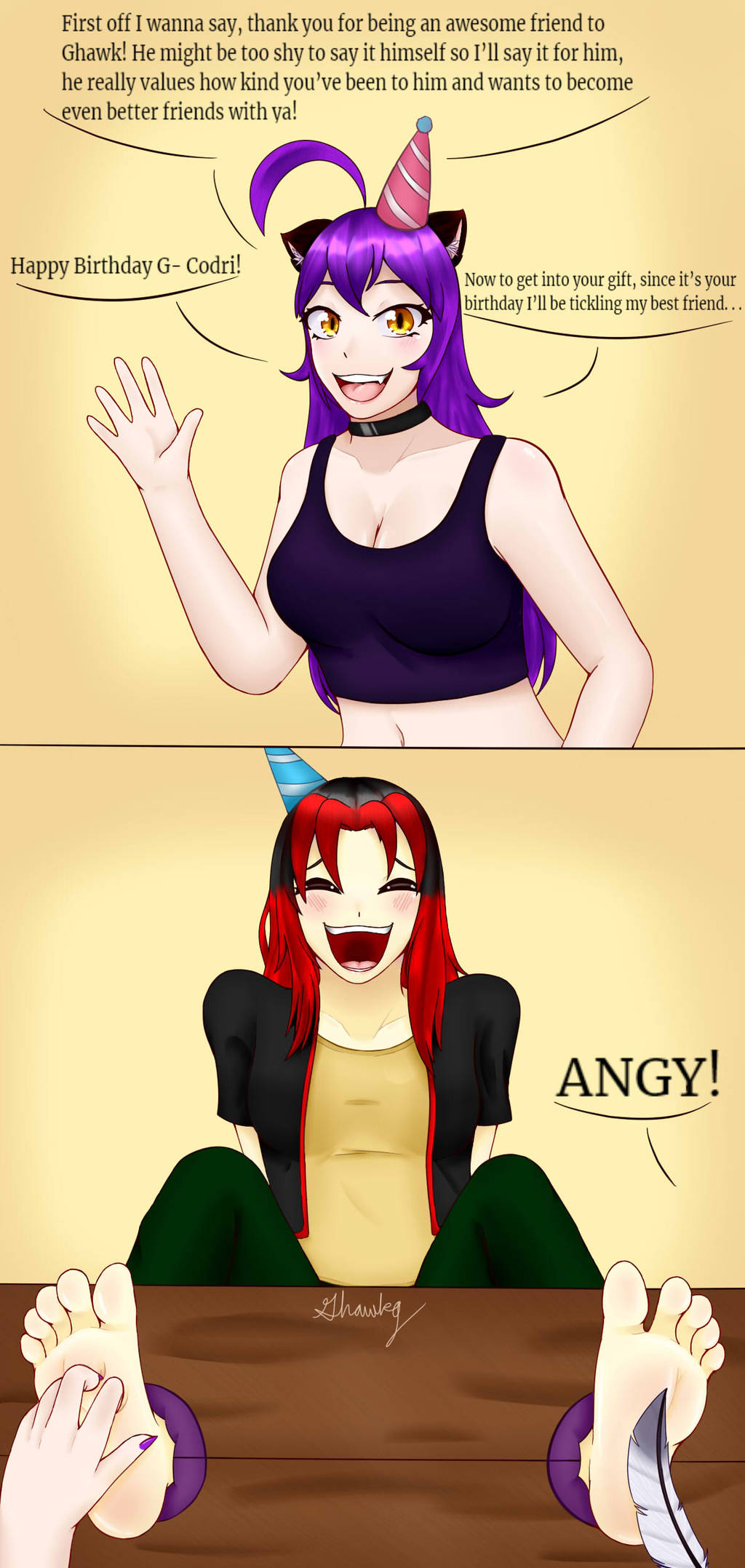 Birthday Tickles with. . . kitties? by Ghawkg on DeviantArt