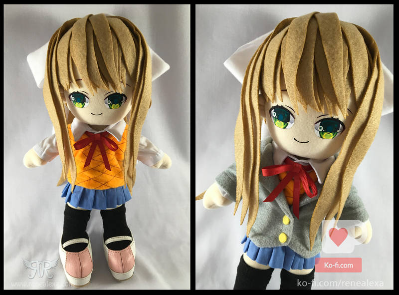 Monika - Doki Doki Literature Club Plushie by renealexa-plushie