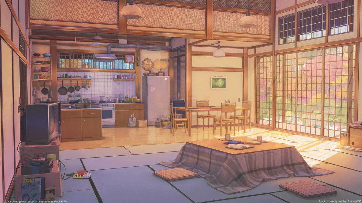 Living room and kitchen by arsenixc