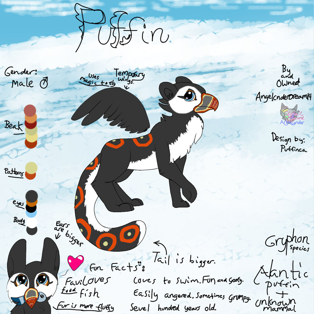 Puffin Gryphon reference My new baby by AngelCnderDream14