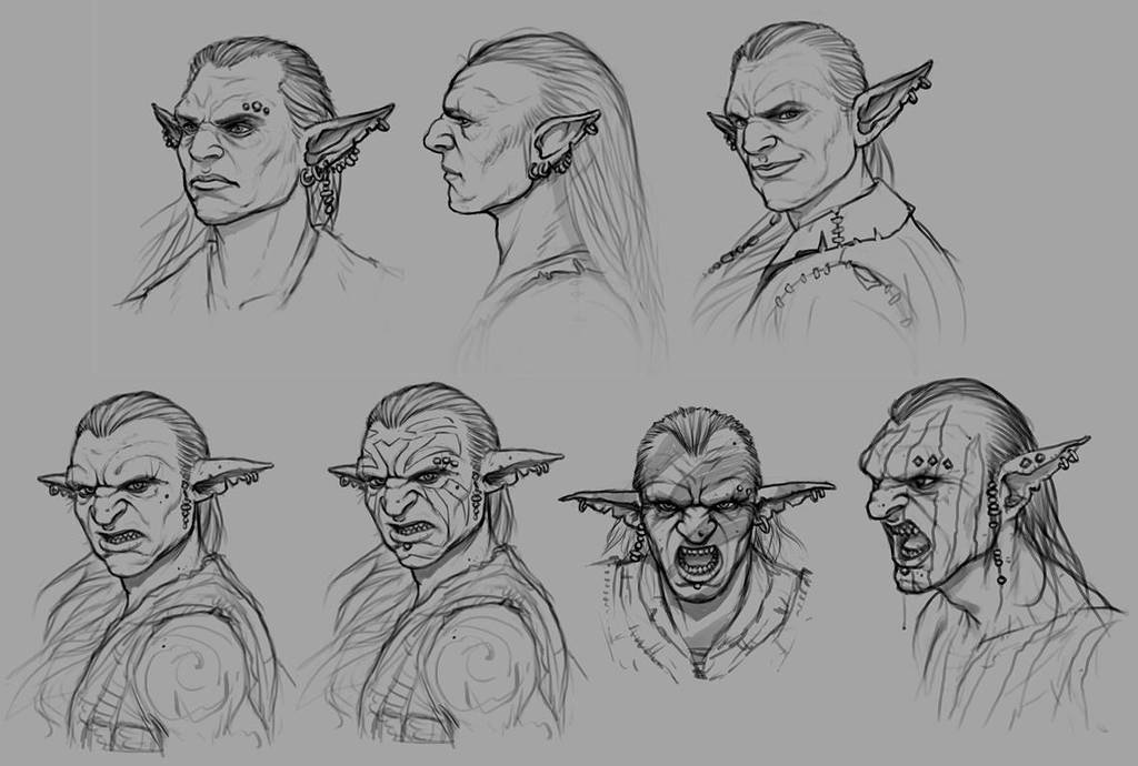 Goblin Head Sketches by PRDart