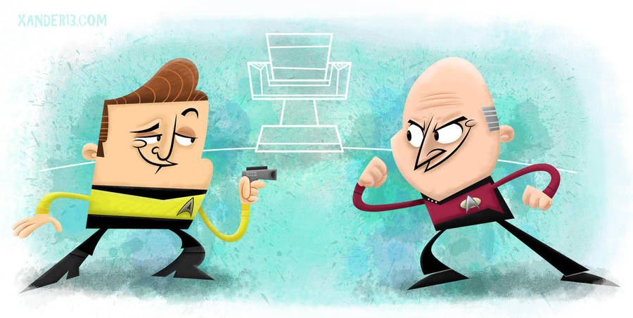 Kirk Vs Picard by xanderthurteen