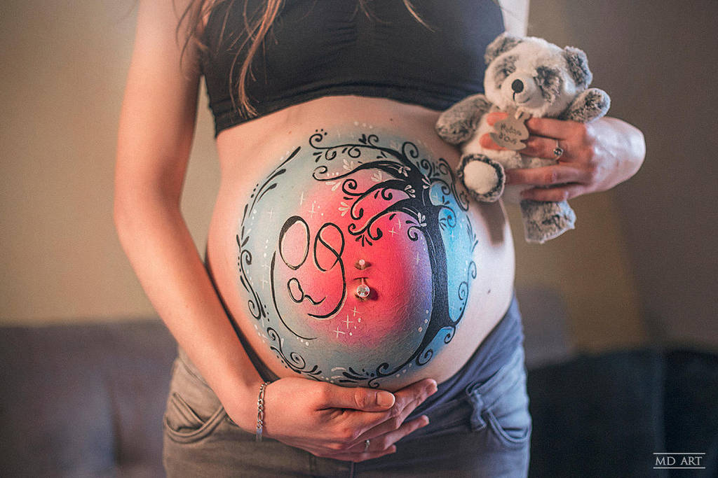 Belly Painting and teddy by MD-Arts