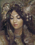 The Owl Maiden by PinkParasol