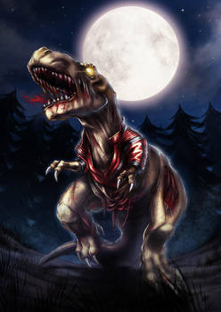 zombie thriller dinosaur by estivador