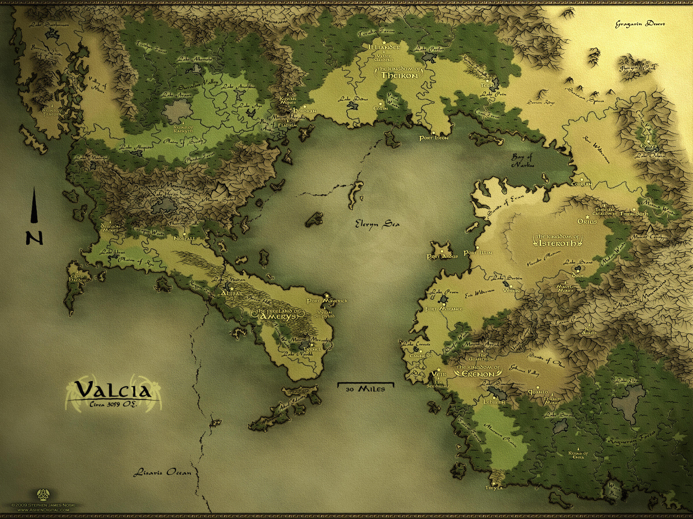 Valcia - Regional Fantasy Map by Authsauce