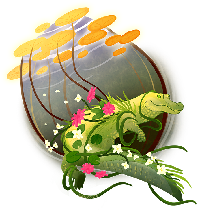 Commission: Flowergator by lackofa