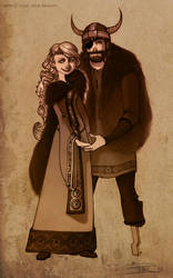 HTTYD Hiccup and Astrid adult by Phobs