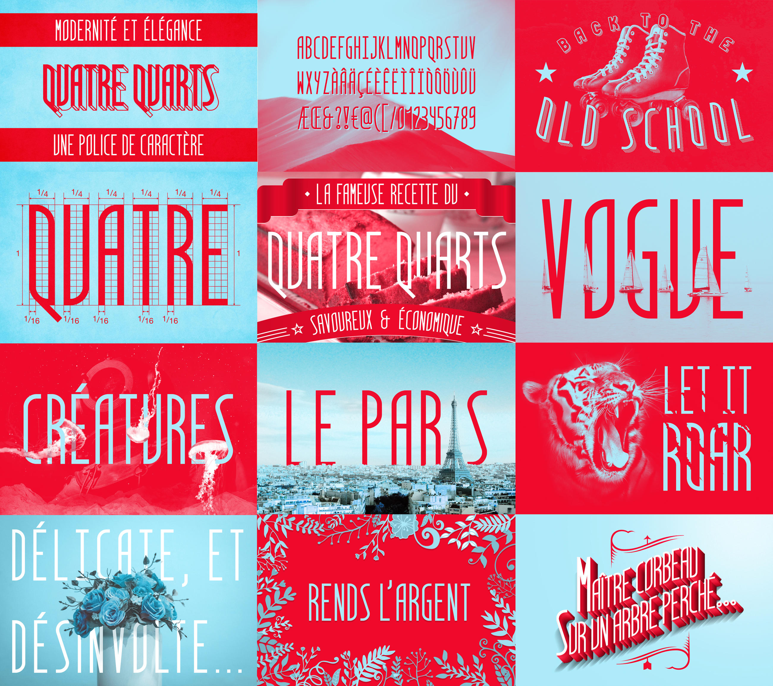 Quatre Quarts - free font by Dessins-Fantastiques