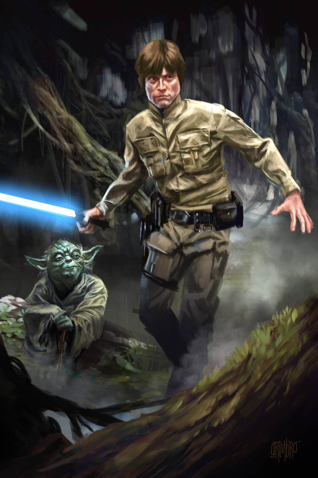 13 Nights of Halloween Day 11 Luke and Yoda by Grimbro