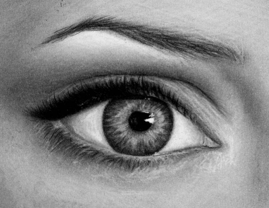 Angelina Jolie's eye drawing by JamiePickering