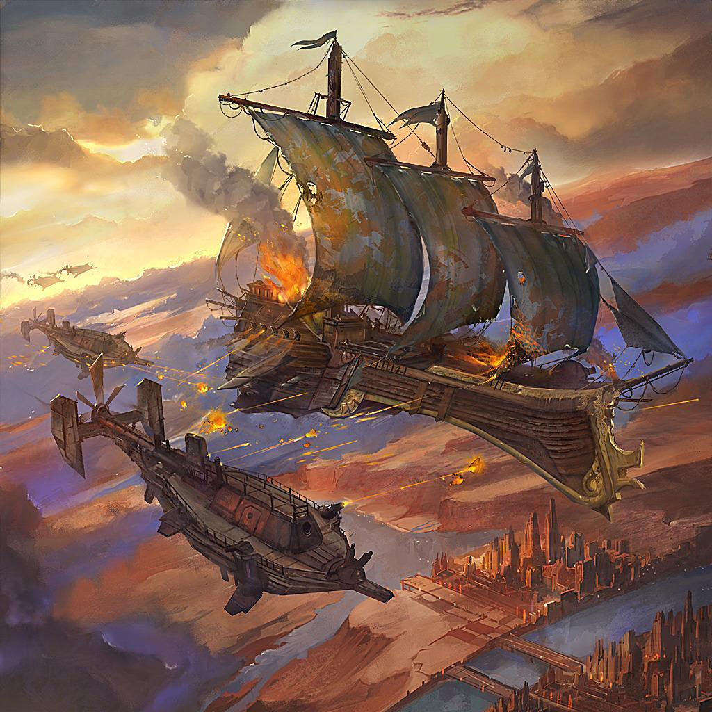 Sky Galleons of Mars by flaviobolla
