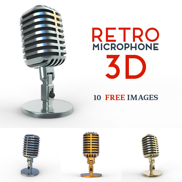 Free Retro Microphone by pixaroma