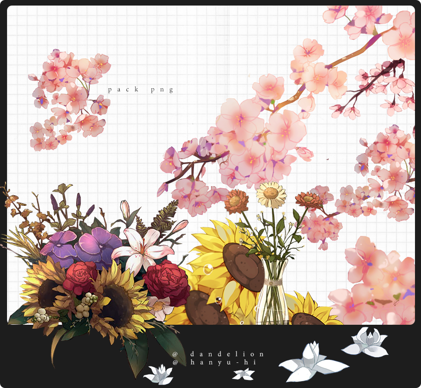 Pack Flowers2 12 Png by Hanyu-Hi