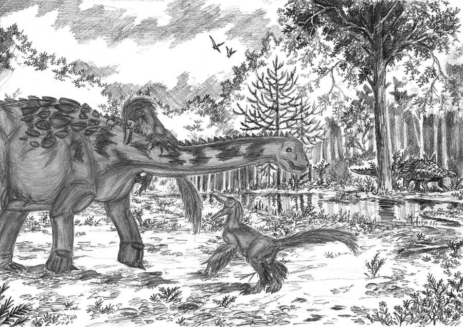 Balaur vs Magyarosaurus by EmperorDinobot