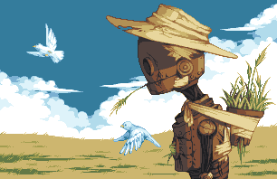 Old Farmer and His Two Children by wishuponapixel