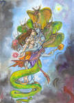 Vishnu, Lakshmi by zaradei